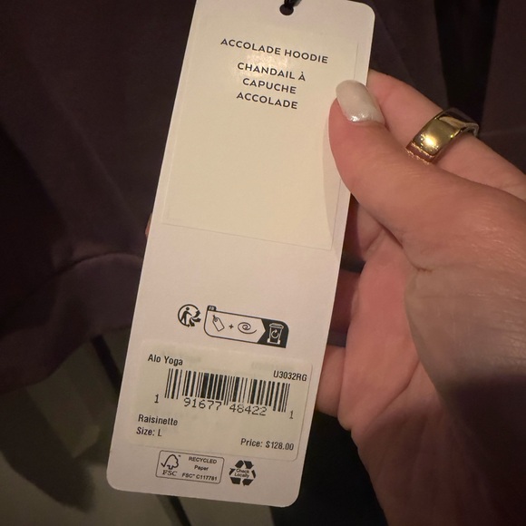 ALO NWT Raisinette Accolade Hoodie Large *discontinued color - Picture 4 of 4